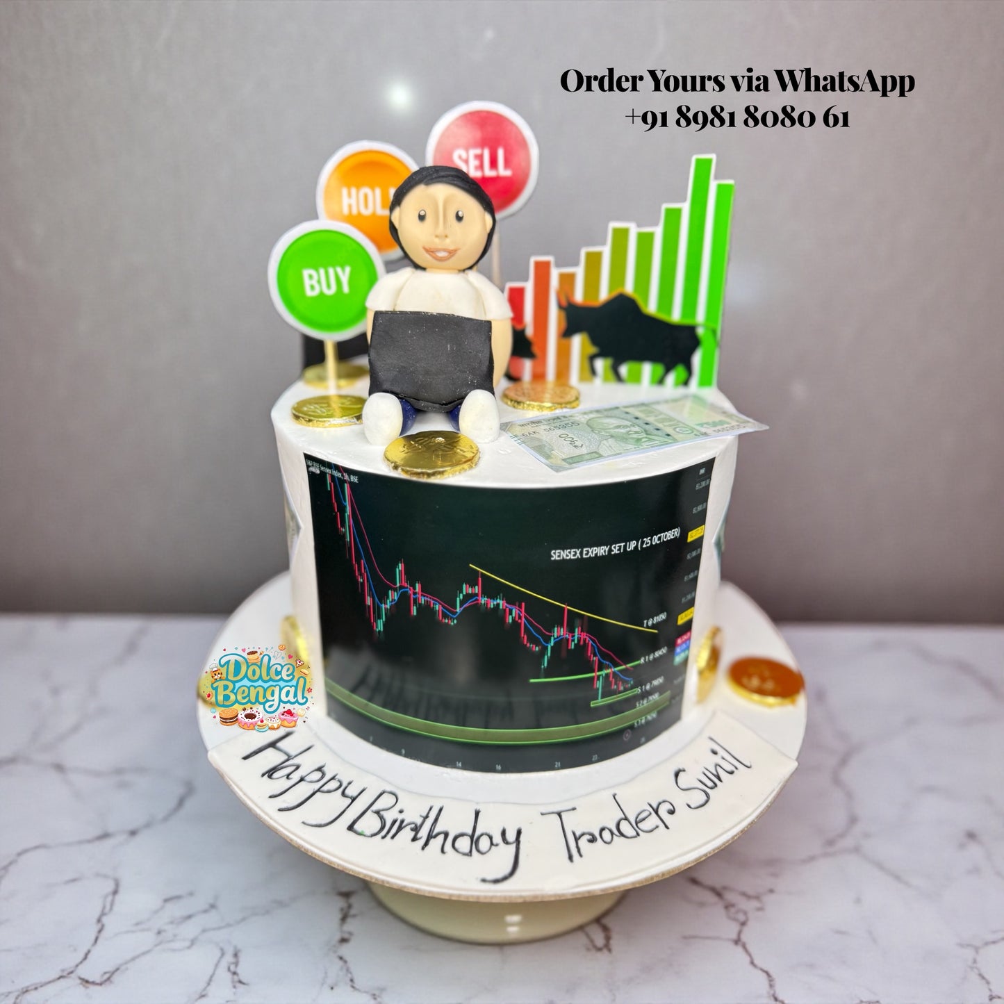 Custom Stock Market Cake