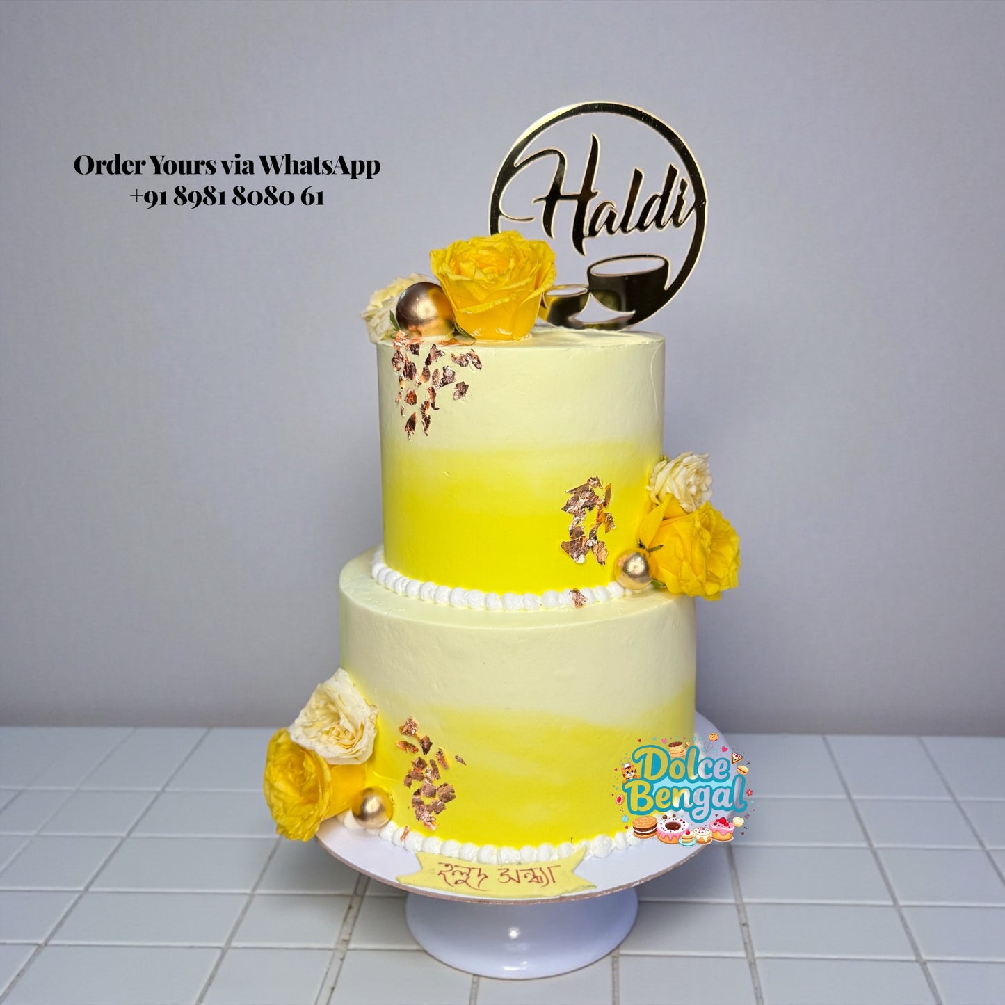 Elegant Haldi Ceremony Cake