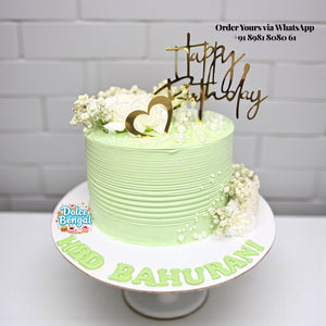 Floral Green Cake - 1.5 lb
