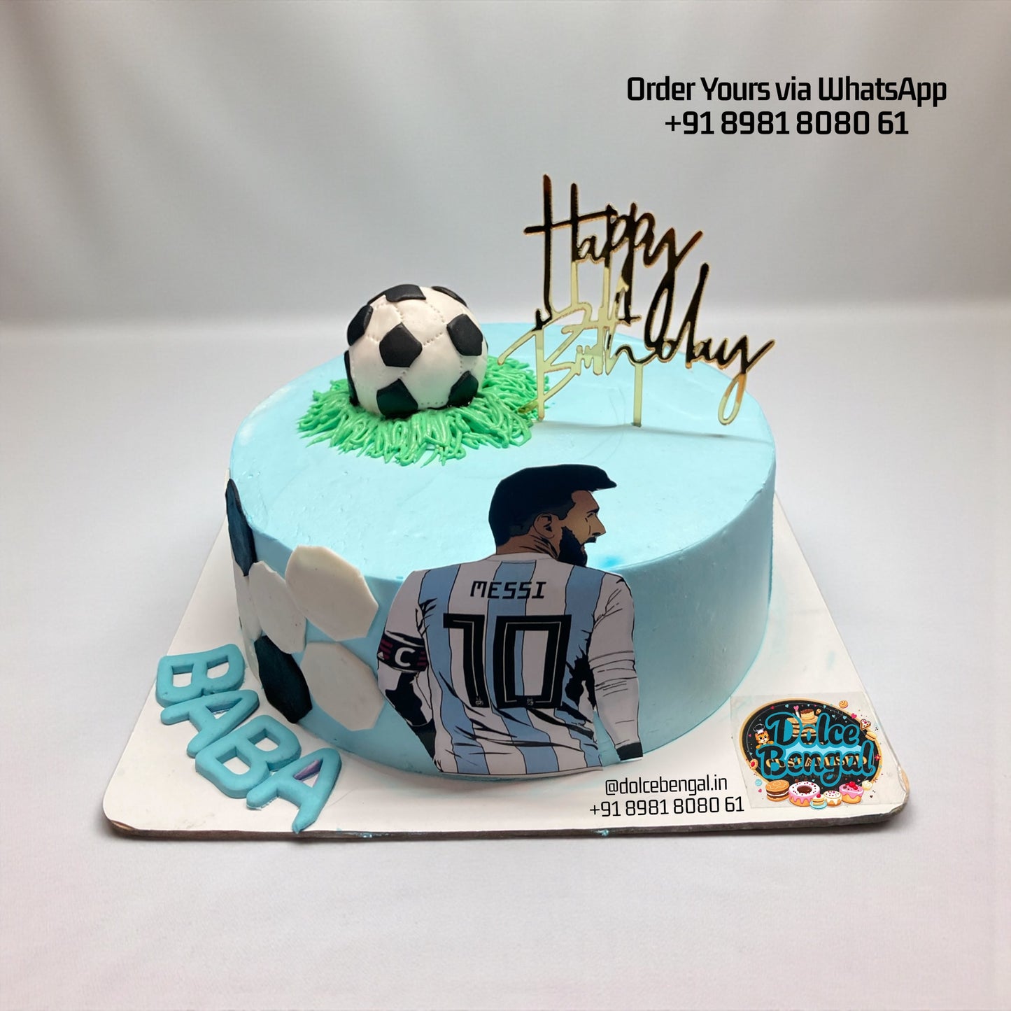 Messi Football Theme Cake
