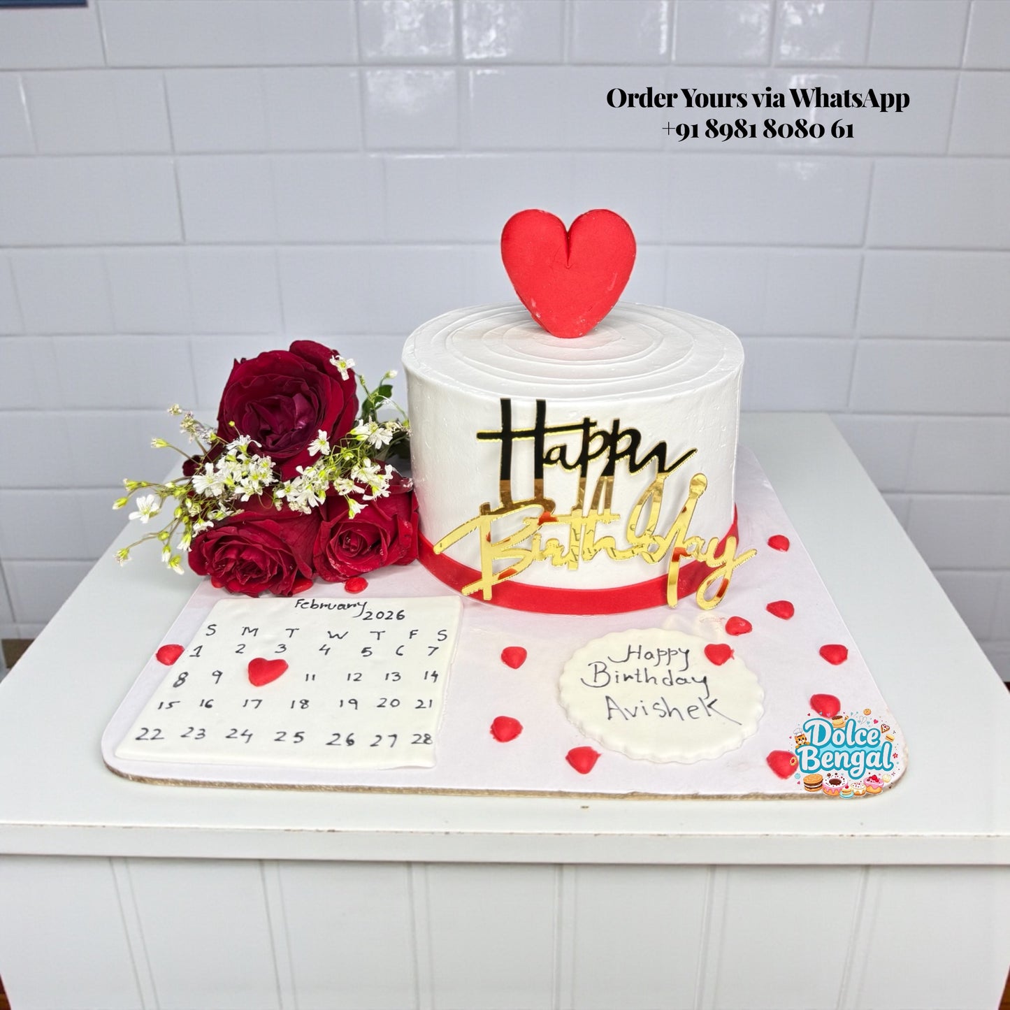 Calendar Romantic Birthday Cake