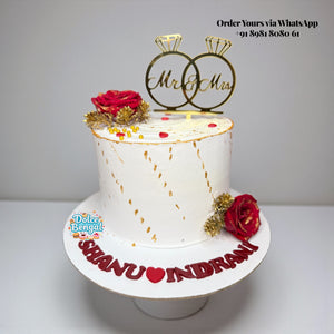 Elegant 'Mr & Mrs' Anniversary Cake - 1 lb