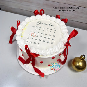 Red Ribbon Calendar Cake - 300 gm