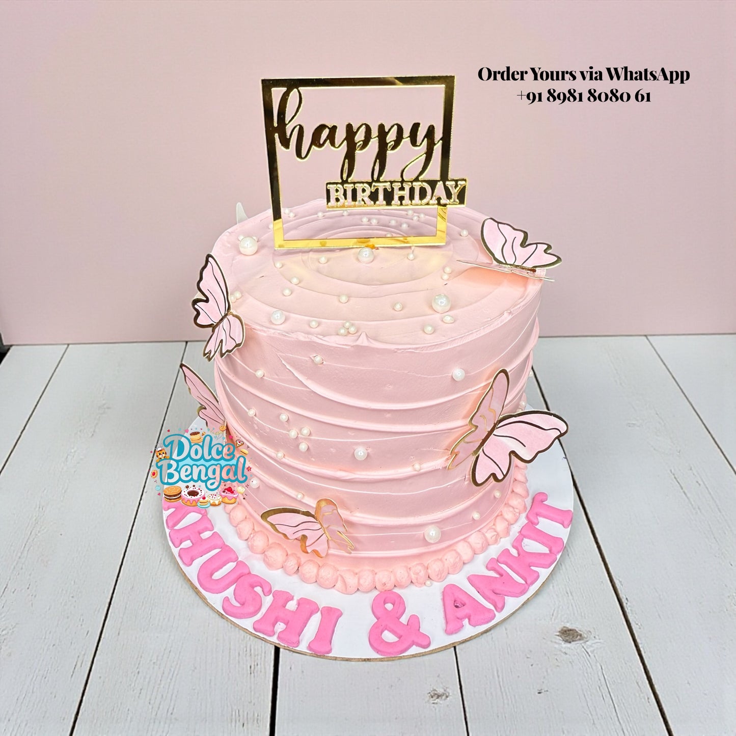 Pink Butterfly Birthday Cake