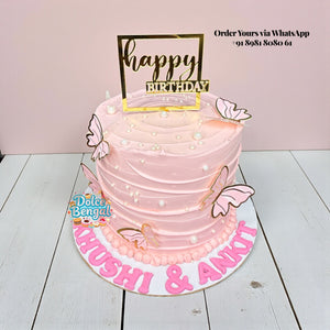 Pink Butterfly Birthday Cake - 1 lb