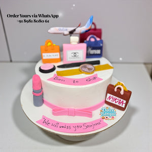 Chic Travel & Shopping Theme Cake - 1.5 lb