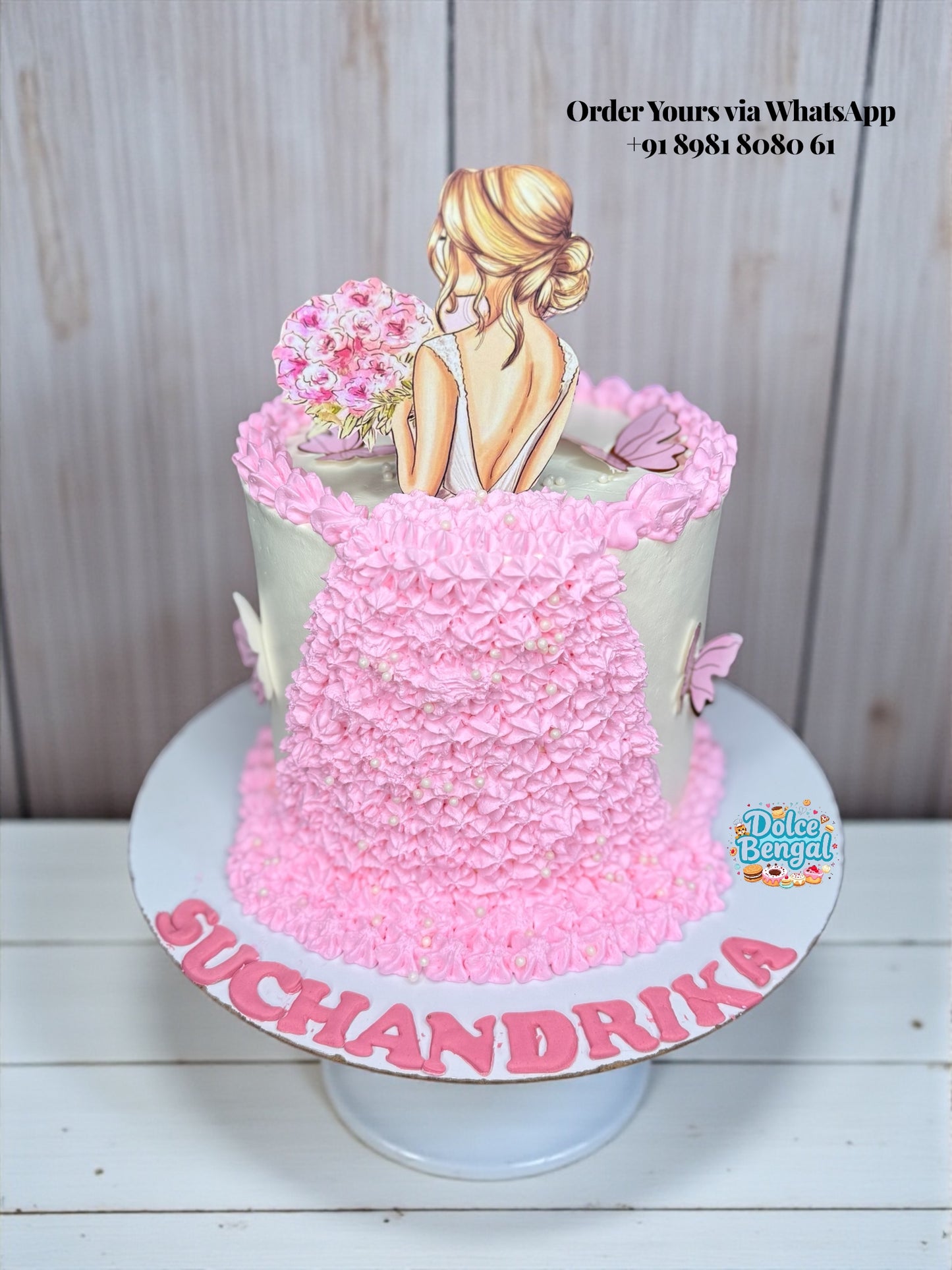 Elegant Girl Ruffle Dress Cake