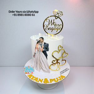Engagement Couple Tier Cake - 1 lb