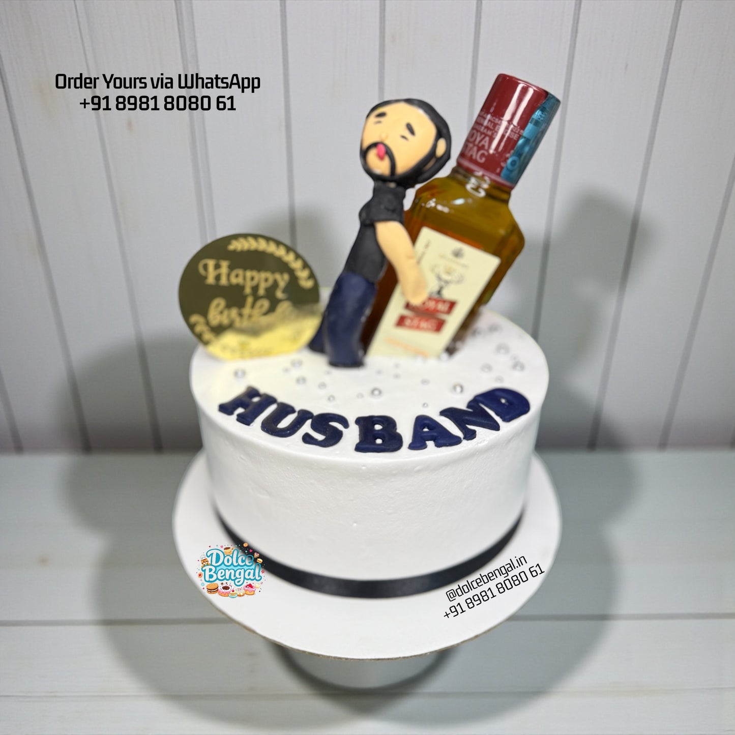 Chic Whiskey Theme Cake for Husband