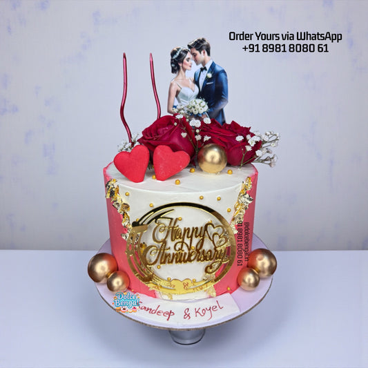 Romantic Couple Anniversary Cake