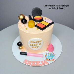 Pink Glam Makeup Birthday Cake - 1.5