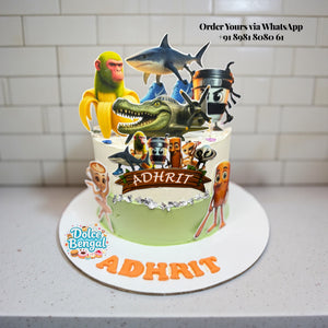 Cute Animal Adventure Birthday Cake - 1 lb