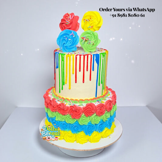 Rainbow Lollipop Theme Cake