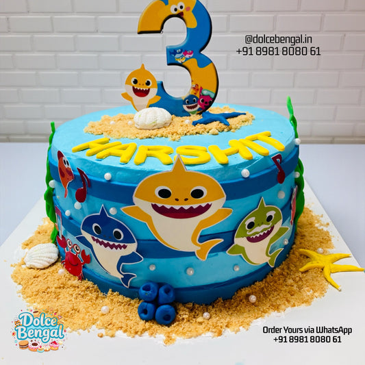 Custom Baby Shark Theme Cake
