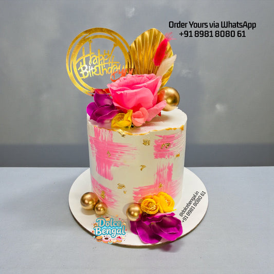 Pink & Gold Blossom Cake