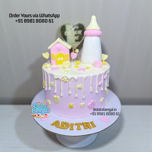 Cute Pastel Welcome Baby Shower Cake