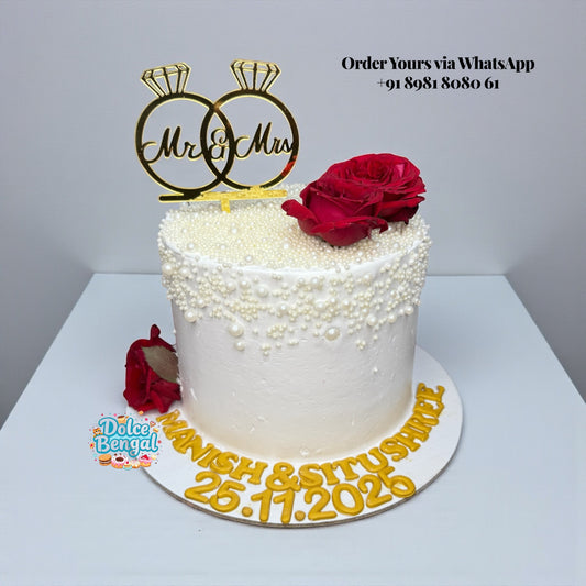 Classic Red Rose Bridal Cake