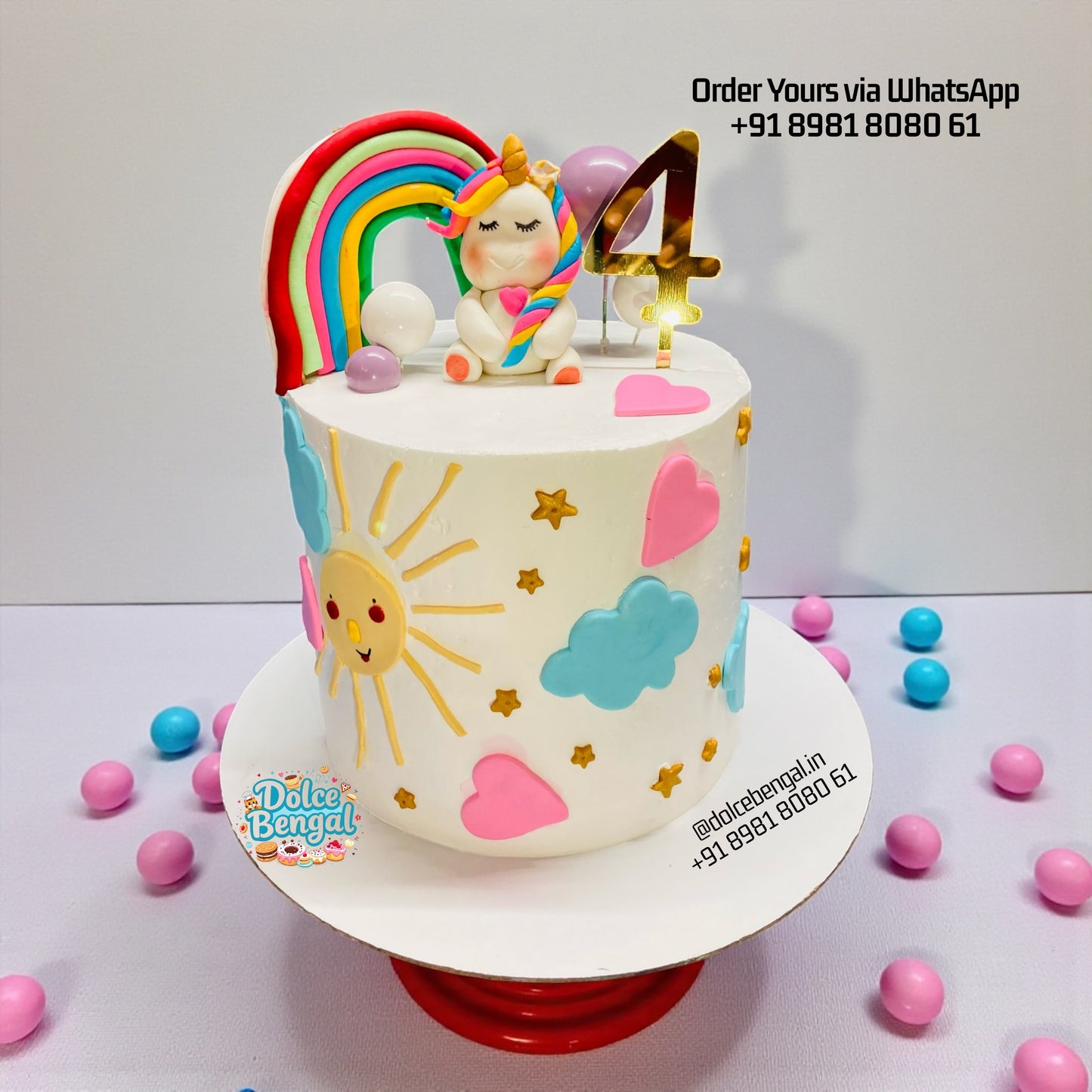 Unicorn Rainbow Birthday Cake