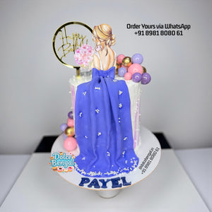 Custom Blue Gown Fashion Cake - 2 lb