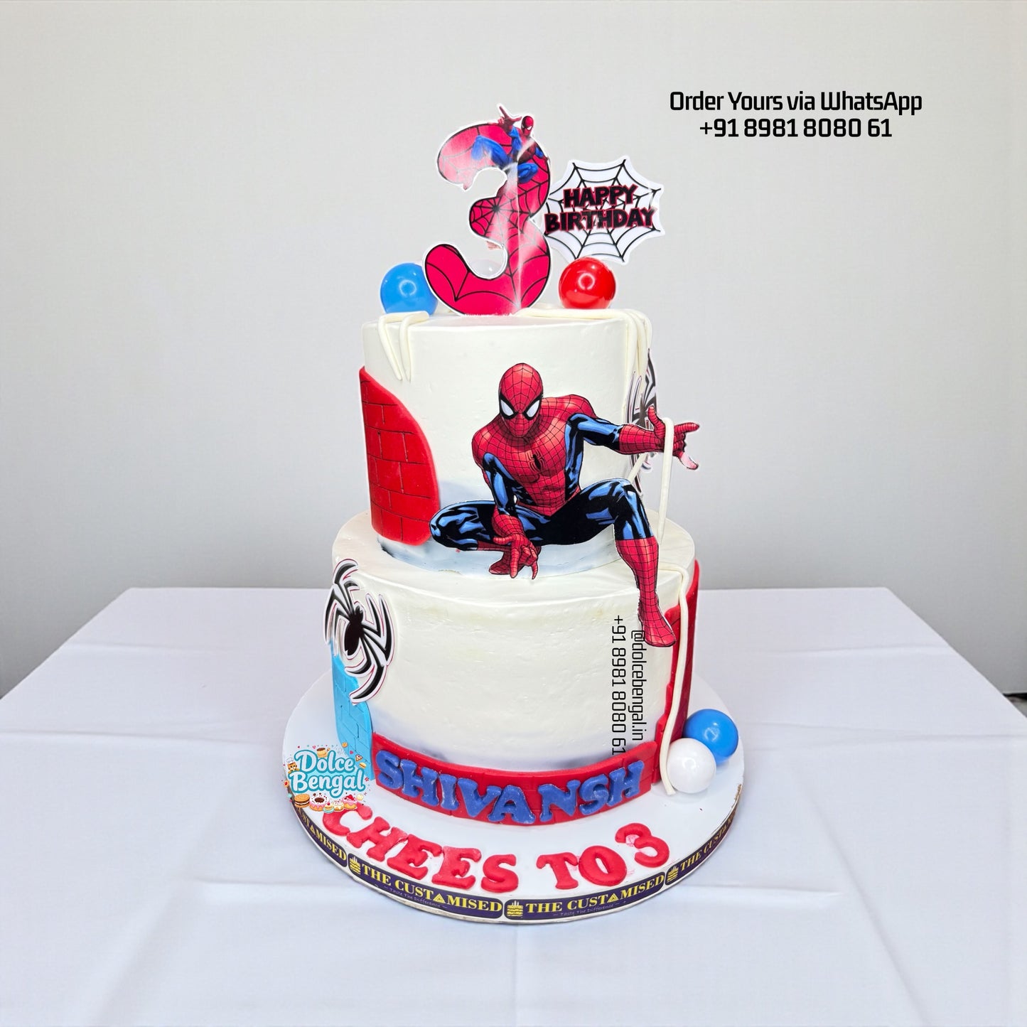 Spider-Man Two-Tier Birthday Cake