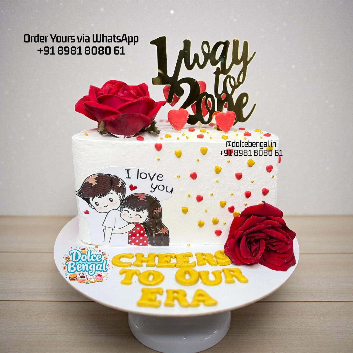 Romantic "Cheers To Our Era" Cake