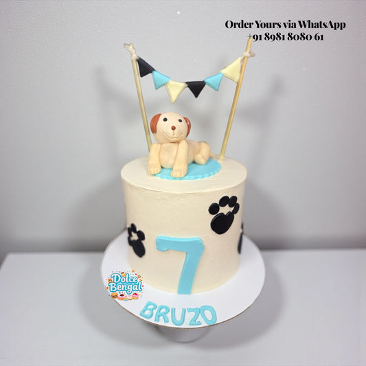 Custom Dog Theme Birthday Cake