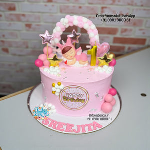 Cute Sleeping Baby Fairy Theme Cake - 1.5 lb
