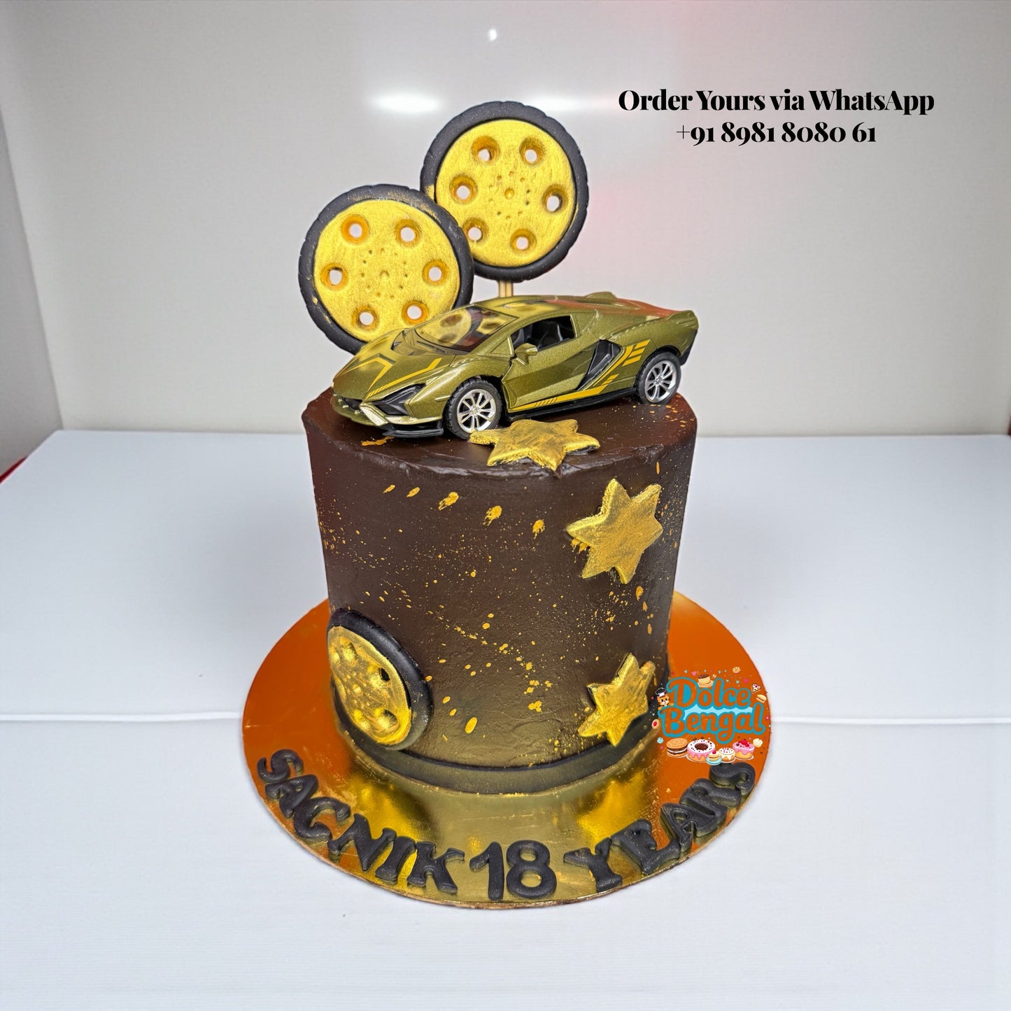 Gold Lambo Car Cake
