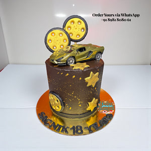 Gold Lambo Car Cake - 2 lb