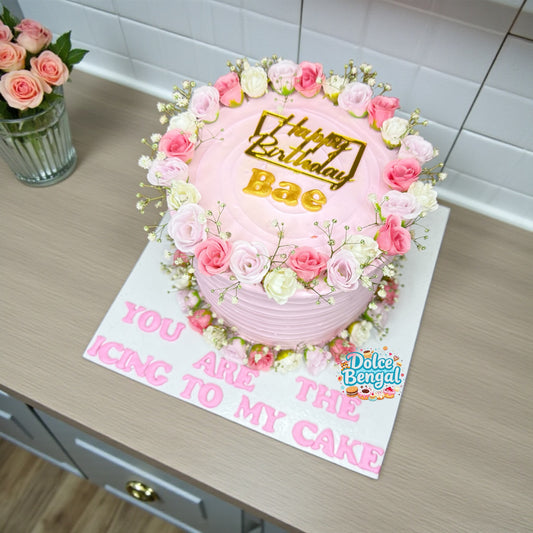 Pink Floral Cake