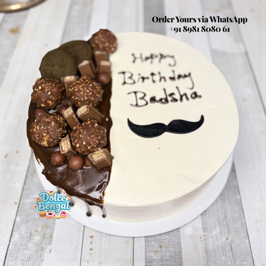 Chocolate & Moustache Celebration Cake