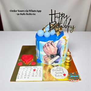 Custom Calendar & Drip Birthday Cake - 300 gm