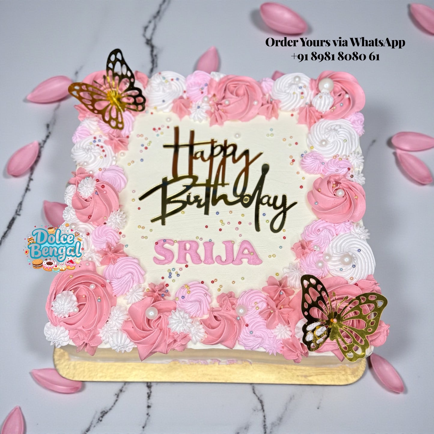 Pink Floral Butterfly Cake