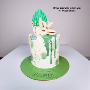Boho Green Drip Cake - 2 lb