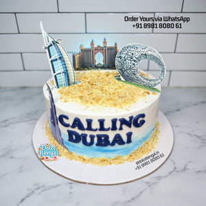 Calling Dubai Landmark Theme Cake - 1 lb