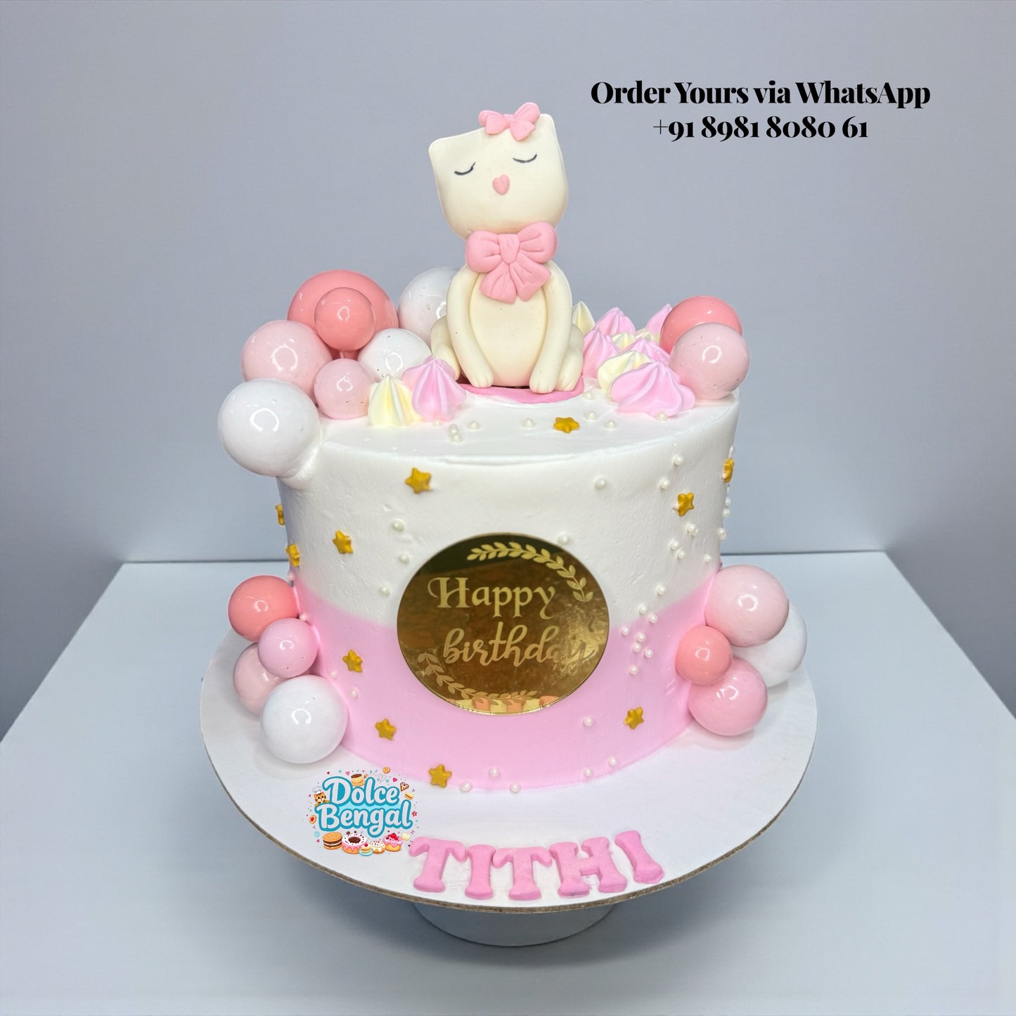 Cute Kitten Birthday Cake