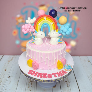 Magical Rainbow Twins Cake - 2 lb