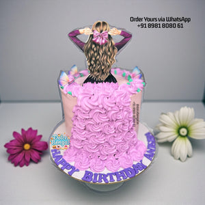 Pink Buttercream Dress Birthday Cake - 1.5 lb
