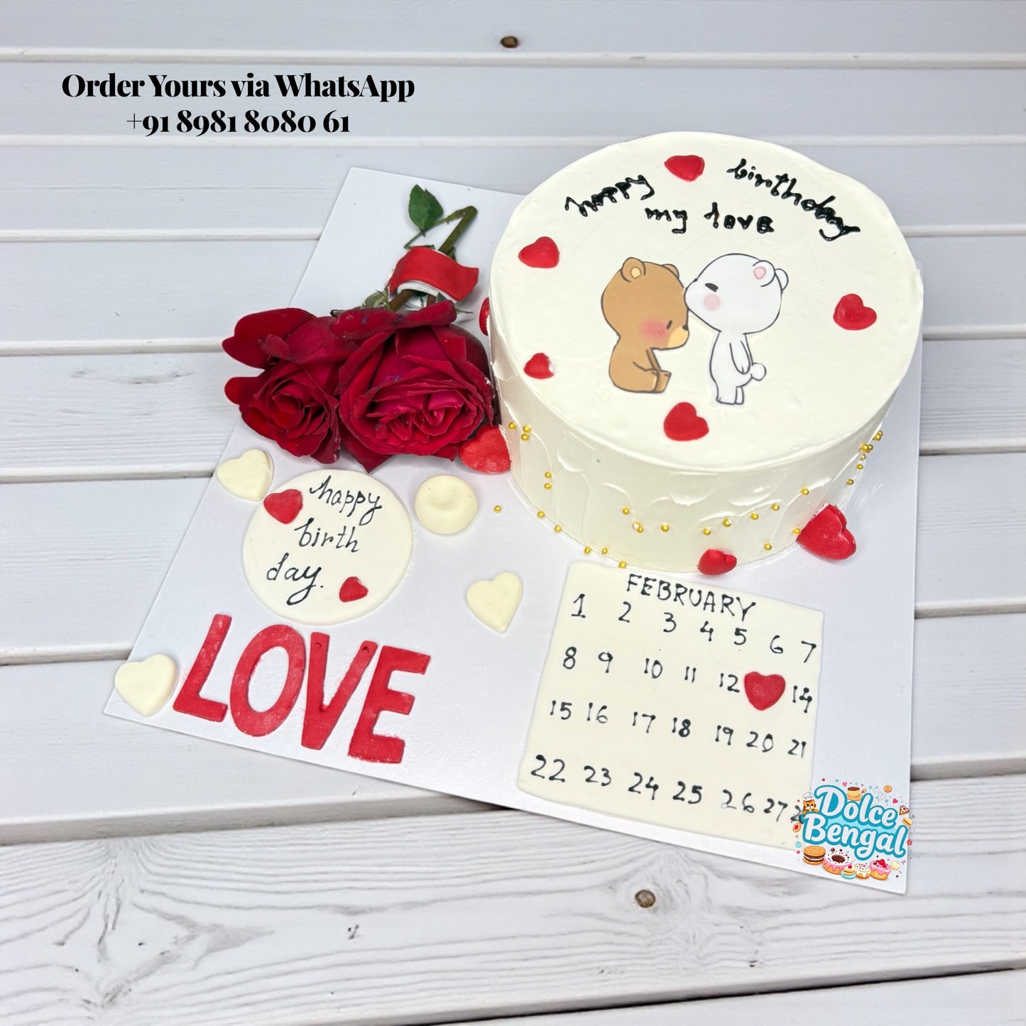 Cute Bear Anniversary Cake
