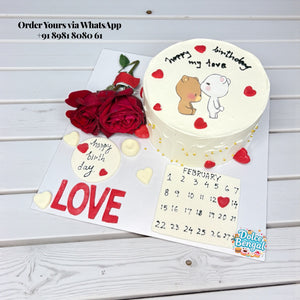 Cute Bear Anniversary Cake - 1 lb