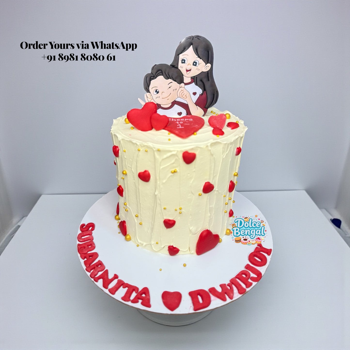 Romantic Couple Heart Cake