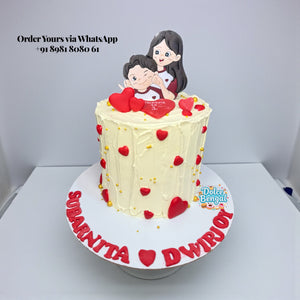 Romantic Couple Heart Cake - 1 lb