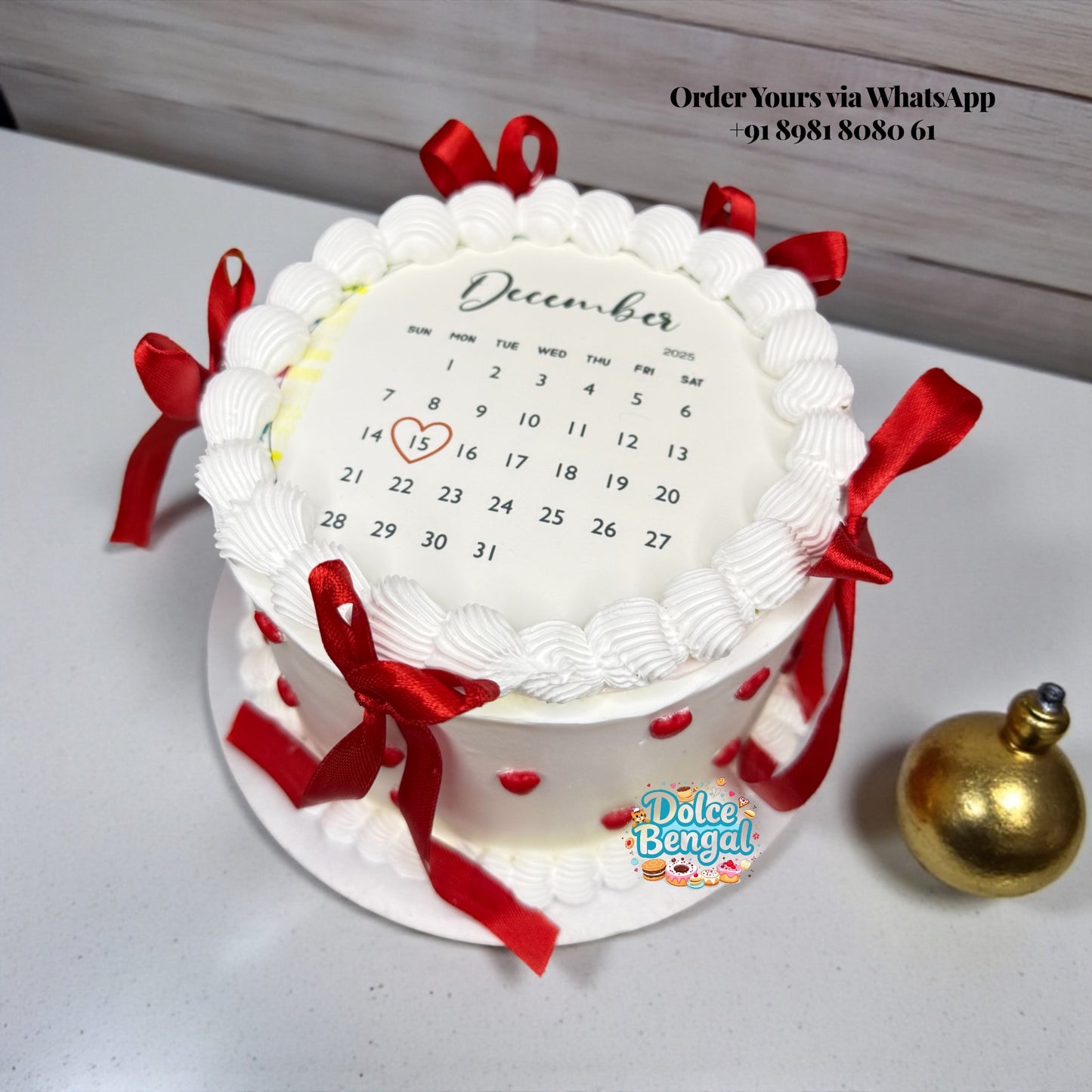 Red Ribbon Calendar Cake