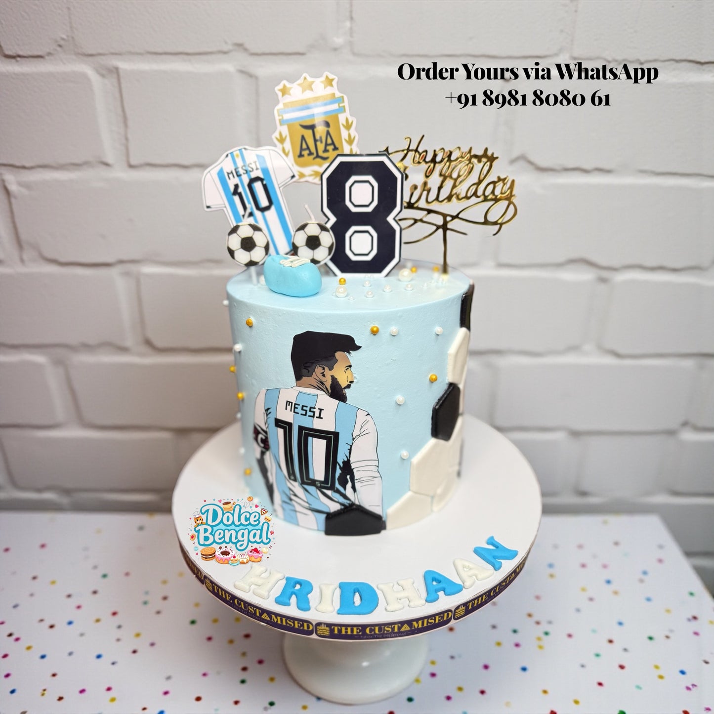 Messi Football Theme Cake