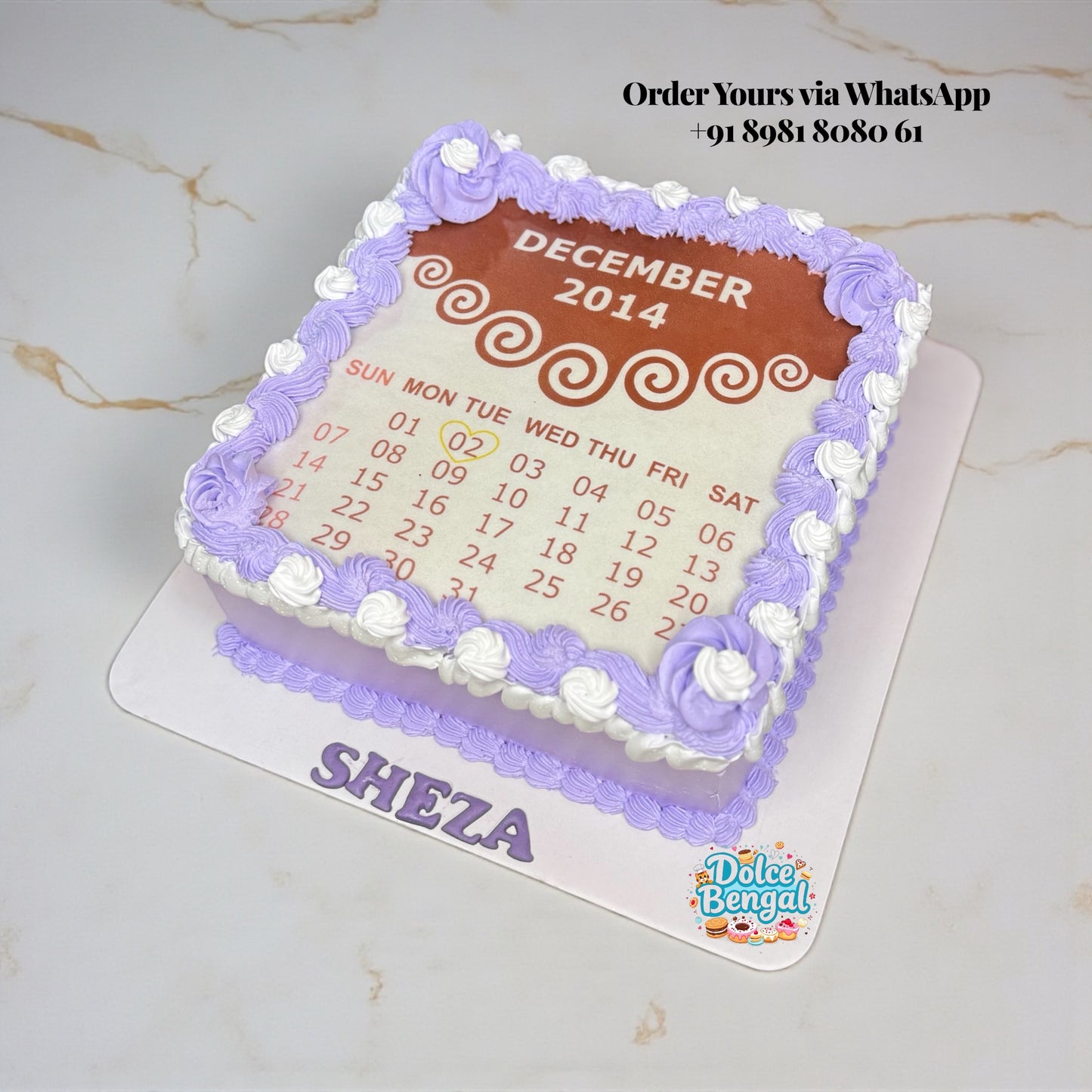 Purple Calendar Birthday Cake