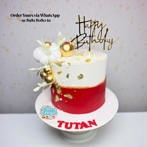 Red White Birthday Cake - 1.5 lb