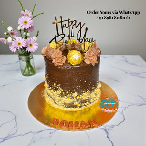 Gold Flake Chocolate Birthday Cake - 2 lb
