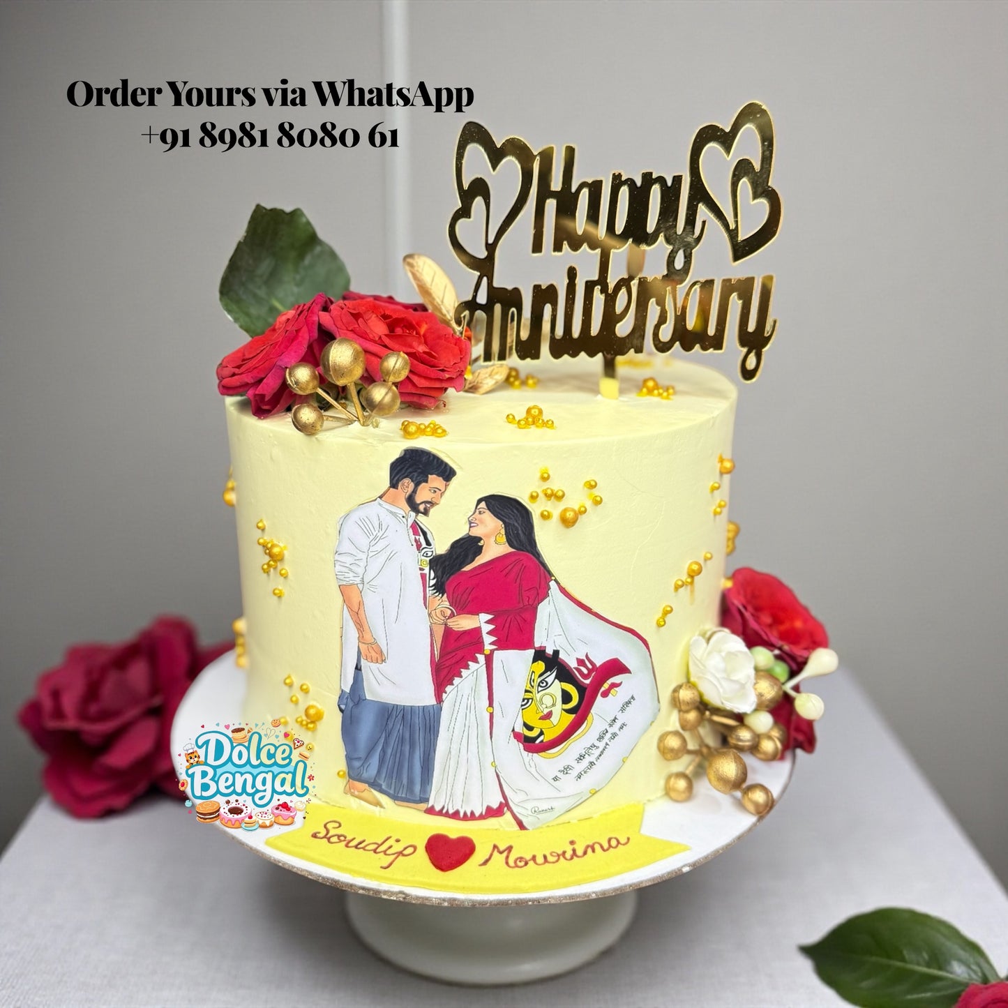 Romantic Couple Anniversary Cake