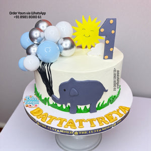 Elephant 1st Birthday Cake - 1.5 lb