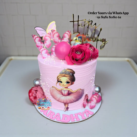 Pink Ballerina Birthday Cake